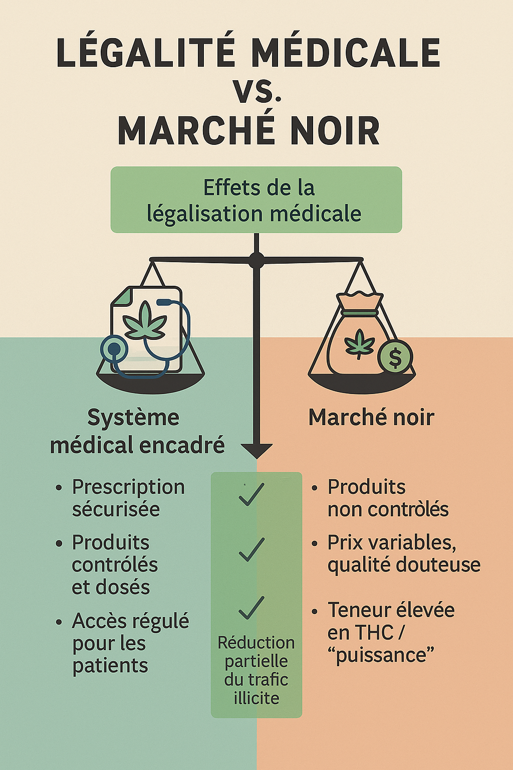 Infographie : légalisation médicale vs marché noir